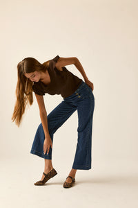 Jeans botones marinero azul