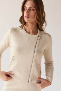 Chaqueta cremallera perfecto beige