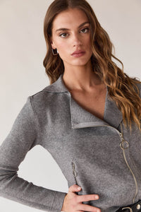 Chaqueta cremallera perfecto gris