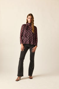 Calças de ganga campana cinza com cinco bolsos