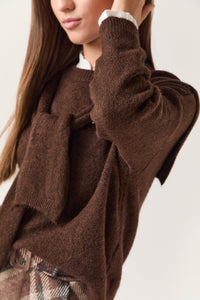 Jersey punto con capa marrón