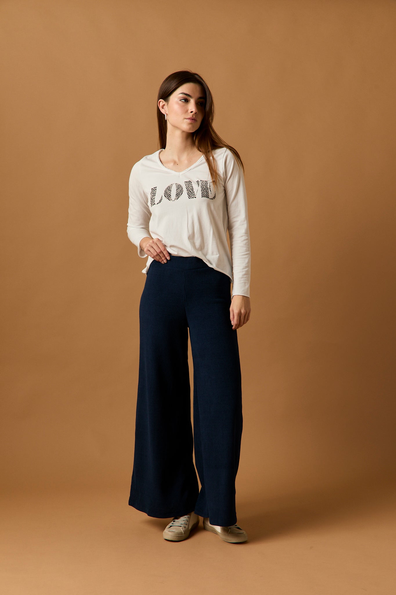 Pantalon Ancho Hm Mujer Pantalones Pantalones De Vestir Beige