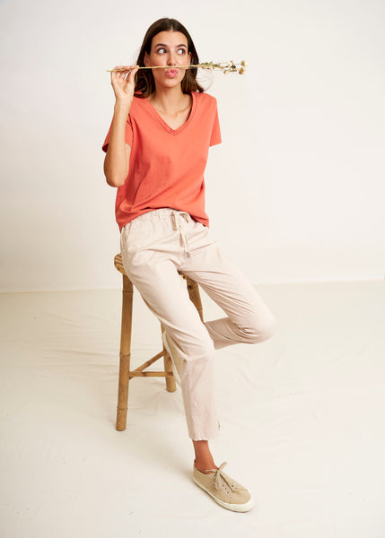 Cargar imagen en el visor de la galería, Pantalón básico cordón beige
