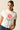 Camiseta manga corta tropical blanco