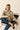 Chaqueta bolsillos flecos beige