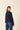 Chaqueta bolsillos flecos azul marino