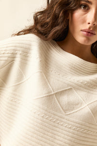 Jersey rayas horizontales crema