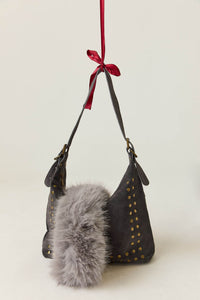 Bolso ante mediano tachas Gris
