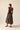 Vestido nido de abeja marrón estampado