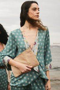 Kimono reversible azul