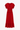 Vestido midi lino escote pico fruncido rojo