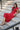 Vestido midi lino escote pico fruncido rojo