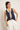Top lino puntilla azul marino