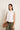Top lino sin mangas cuello volante blanco