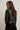 Chaqueta efecto piel botones negro