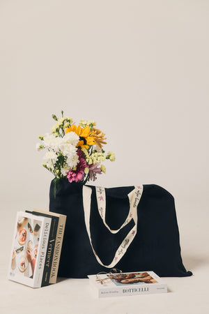 Tote bag 100% algodão azul-marinho
