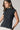 Top cuello alto frunce lateral gris antracita