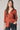 Blusa satinada manga tres cuartos teja