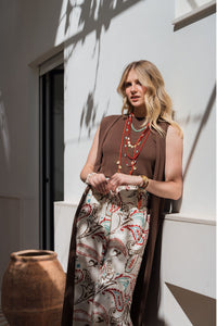 Top de punto sin mangas marrón