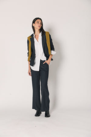 Pantalón ancho de espiga azul