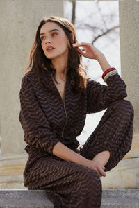 Bomber de lantejoulas castanha