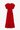 Vestido midi lino escote pico fruncido rojo