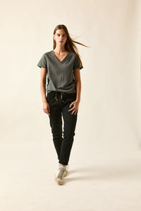 Pantalón algodón cordón negro