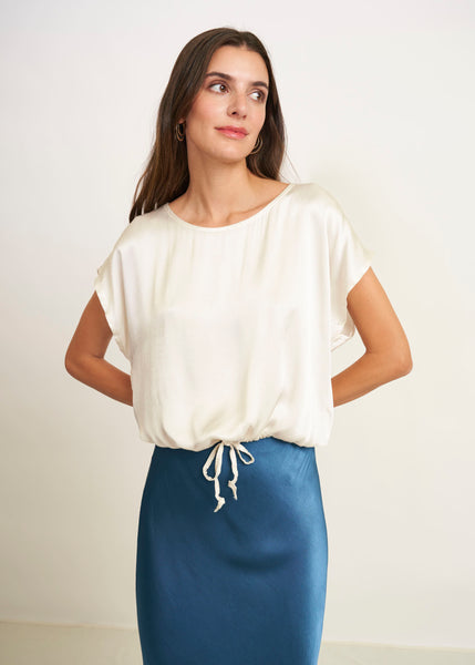 Cargar imagen en el visor de la galería, Top cordón raso natural

