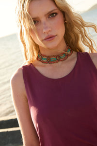 Choker de cuentas bordadas multicolor
