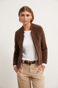 Chaqueta corta pelo marrón