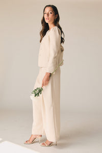 Pantalón de traje en color beige