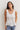 Top volante cuello pico blanco