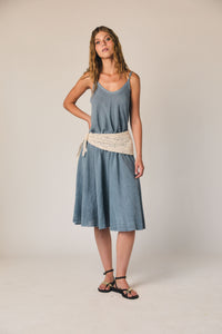 Vestido algodón rústico azul marino