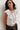 Top cuello pico manga volante blanco