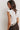 Top cuello pico manga volante blanco