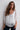 Blusa seda manga tres cuartos blanco
