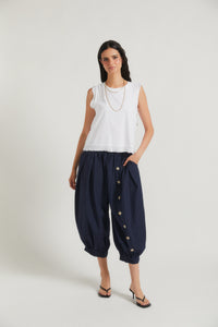 Pantalón bombacho botones azul marino