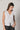 Blusa de lino con frunce central blanca