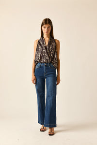 Jeans cropped azul