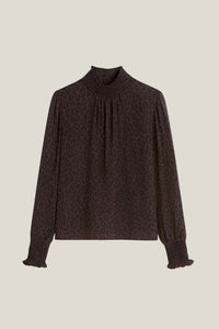 Blusa gomas gasa animal print marrón