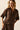 Blusa manga francesa semitransparente marrón