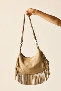 Bolso bandolera ante beige