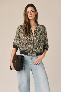 Casaco bomber básico castanho