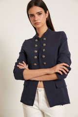 Chaqueta entallada botones azul marino