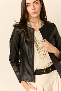 Chaqueta ecopiel negro