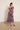 Vestido midi tul berenjena estampado