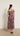 Vestido midi tul berenjena estampado