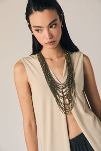 Collar cuentas bronce