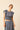 Falda midi volantes vichy azul marino