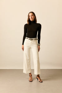 Jeans cropped blanco